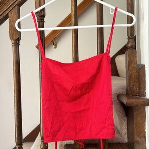 Silk red tie top